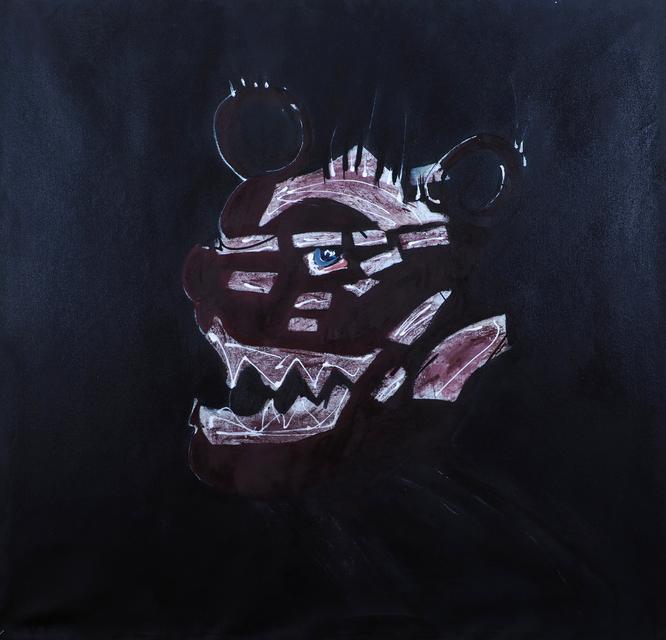 Fat Cat (Black) - 2025 | 70x70cm | acrylic, oil, pastel, nail polish on canvas